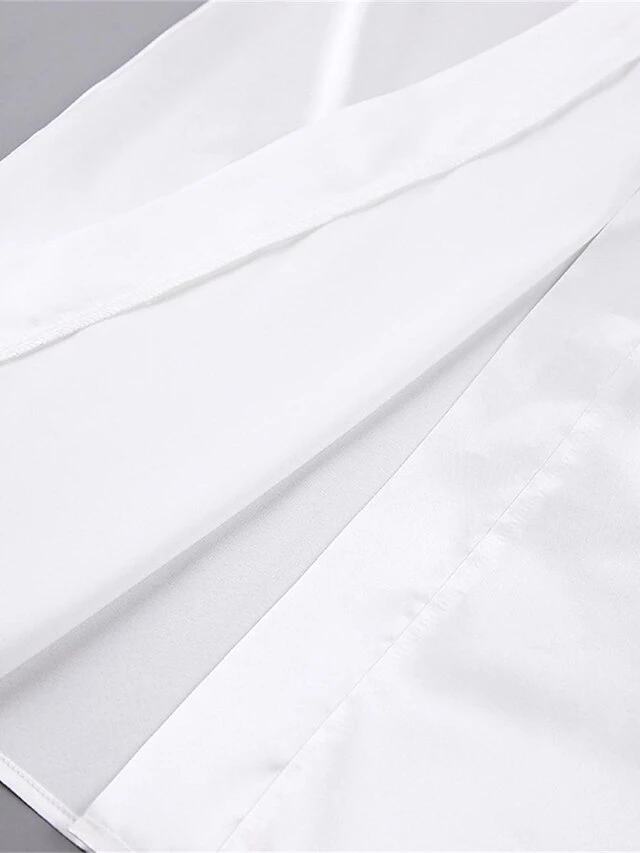 Women's Pajamas Bathrobe Robes Gown Pure Color Fashion Casual Comfort Home Daily Bed Satin Breathable V Wire Long Sleeve Feather Summer Fall White 13 Women's Pajamas Bathrobe Robes Gown Pure Color Fashion Casual Comfort Home Daily Bed Satin Breathable V Wire Long Sleeve Feather Summer Fall White - Image 11