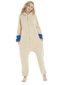 Women's Winter Hoodie Onesies Pajama For Adult Jumpsuits Cartoon Rabbit Comfort Oversized Soft HomeFallVacation Cotton Warm Hoodie Long Sleeve Button Pocket Hoodie Fall Green Blue / Flannel -Ladies Pajamas Store eanmok1665308101130