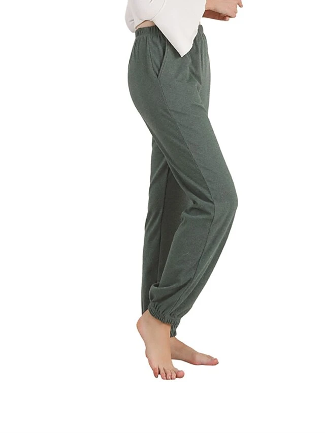 Women's Plus Size Loungewear Pants Pure Color Warm Fashion Casual Home Street Daily Cotton Warm Breathable Pant Pocket Elastic Waist Fall Winter Smoke Gray Pomegranate Red 8 Women's Plus Size Loungewear Pants Pure Color Warm Fashion Casual Home Street Daily Cotton Warm Breathable Pant Pocket Elastic Waist Fall Winter Smoke Gray Pomegranate Red - Image 6