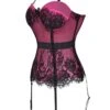 Women's Gartered Lingerie Sexy Lingerie Teddies & Bodysuits 1 Set Flower Sexy Uniforms Casual Bed Valentine's Day Polyester V Wire Sleeveless Lace Bow Fall Summer Purple Red / Buckle / Buckle