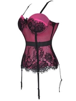 Women's Gartered Lingerie Sexy Lingerie Teddies & Bodysuits 1 Set Flower Sexy Uniforms Casual Bed Valentine's Day Polyester V Wire Sleeveless Lace Bow Fall Summer Purple Red / Buckle / Buckle