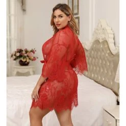 Women's Plus Size Sexy Lingerie Chemises & Negligees Spandex Transparent White Black / Super Sexy -Ladies Pajamas Store efwuve1645693589451