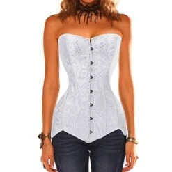 Corset Women's Corsets Trachtenmieder Halloween Prom Party & Evening Club Black White Sexy Country Bavarian Buckle Lace Up Backless Retro Tummy Control Flower Summer Spring