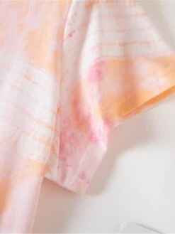 Women's Pajamas Nightgown Nightshirt Dress Tie Dye Fashion Casual Soft Home Daily Bed Cotton Breathable Crew Neck Short Sleeve Summer Spring Light Pink Pink -Ladies Pajamas Store enctcz1681464652879