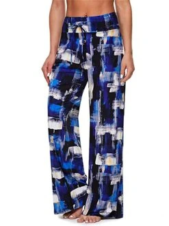 Women's Christmas Loungewear Pants Elk Tie Dye Sport Casual Comfort Xmas Home Christmas Daily Polyester Breathable Pant Summer Fall Blue Square Red Plaid -Ladies Pajamas Store ensfjw1693295695980