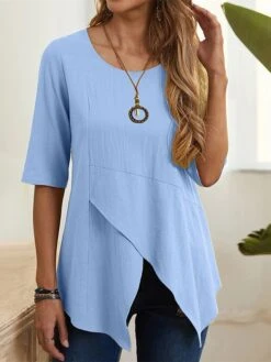 Women's Loungewear Top Pure Color Fashion Comfort Soft Street Daily Date Cotton Breathable Crew Neck Half Sleeve Summer Spring White Yellow