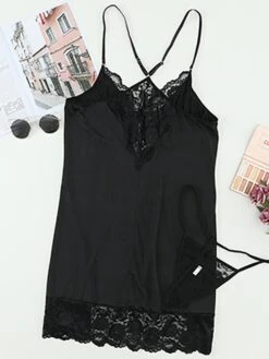 Women's Plus Size Pajamas Nightgown Nightshirt Dress Pure Color Simple Casual Soft Home Daily Bed Polyester Breathable V Wire Sleeveless Fall Winter Black -Ladies Pajamas Store eqqled1695108544394