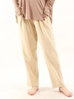 Women's Plus Size Cotton Lounge Pants Pure Color Fashion Casual Comfort Home Street Daily Cotton Warm Gift Pant Pocket Elastic Waist Fall Winter Elegant Black Ivory White -Ladies Pajamas Store erdlex1693986219026