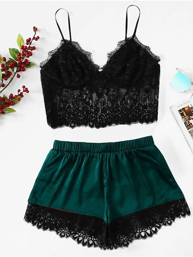 Women's Plus Size Sexy Lingerie Sets Pure Color Lovers Ultra Slim Hot Home Daily Bed Satin Breathable Straps Sleeveless Strap Top Shorts Backless Summer Spring Black Wine 11 Women's Plus Size Sexy Lingerie Sets Pure Color Lovers Ultra Slim Hot Home Daily Bed Satin Breathable Straps Sleeveless Strap Top Shorts Backless Summer Spring Black Wine - Image 9