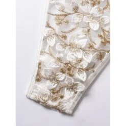 Women's Sexy Bodies Bodysuits Chemises & Negligees Flower Hot See Through Daily Vacation Beach Polyester Breathable Sleeveless Embroidery Summer Spring White Pink -Ladies Pajamas Store exbhsm1692602381136