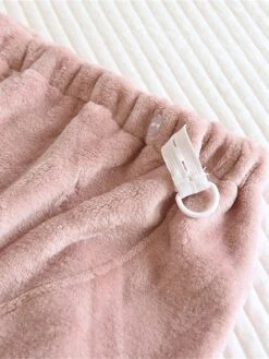 Women's Flannel Pajamas Pants Pure Color Plush Casual Comfort Home Daily Bed Warm Pant Elastic Waist Fall Winter Pink Green -Ladies Pajamas Store eyxnte1695798641961