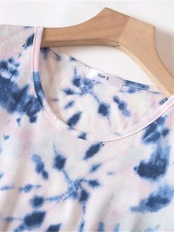 Women's Pajamas Nightgown Nightshirt Dress Tie Dye Fashion Casual Soft Home Daily Bed Cotton Breathable Crew Neck Short Sleeve Summer Spring Light Pink Pink -Ladies Pajamas Store fcegye1681464642690