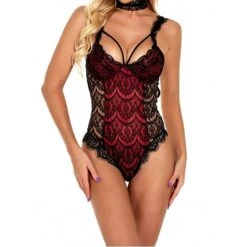 Women's Sexy Bodies Teddies & Bodysuits Pure Color Lovers Hot Christmas Bed Vacation Xmas Nylon Breathable Plunging Neck Sleeveless Backless Summer Spring White Wine -Ladies Pajamas Store fejvvx1692602359525