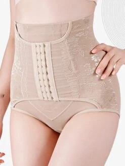 Women's Plus Size Shapewear Waist Trainer Body Shaper Flower Sport Casual Daily Going Out Polyester Breathable Summer Spring Black Khaki -Ladies Pajamas Store fevjpf1681880799586