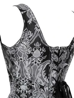 Women's Body Shaper Flower Fashion Corsets Gothic Party Halloween Going Out Polyester Breathable Straps Sleeveless Backless Summer Spring Silver Blue -Ladies Pajamas Store fgoqcf1693295683782