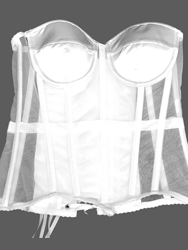 Corset Women's Corset Tops Wedding Party Party & Evening Plus Size White Overbust Corset Lace Up Tummy Control Push Up Pure Color All Seasons 11 Corset Women's Corset Tops Wedding Party Party & Evening Plus Size White Overbust Corset Lace Up Tummy Control Push Up Pure Color All Seasons - Image 9