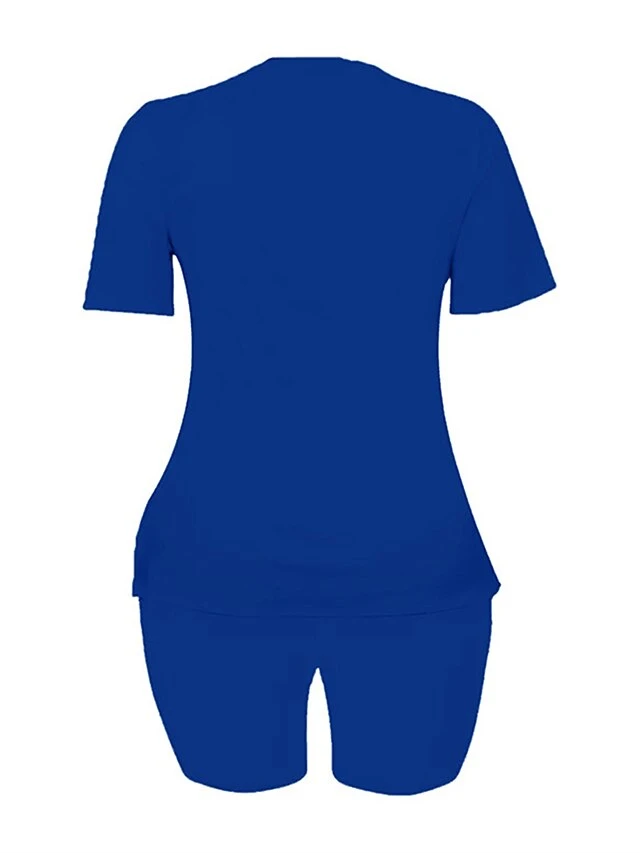 Women's Loungewear Sets Pure Color Fashion Casual Comfort Street Daily Date Polyester Breathable Crew Neck Short Sleeve Shorts Elastic Waist Summer Spring Black White 17 Women's Loungewear Sets Pure Color Fashion Casual Comfort Street Daily Date Polyester Breathable Crew Neck Short Sleeve Shorts Elastic Waist Summer Spring Black White - Image 15