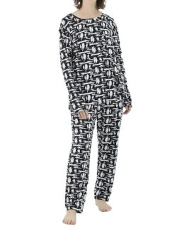 Women's Plus Size Loungewear Sets Stripe Flower Warm Fashion Casual Home Street Daily Polyester Warm Breathable Crew Neck Long Sleeve T Shirt Tee Pant Fall Winter Black Strips Black Daisy -Ladies Pajamas Store fjkxfk1693986219359