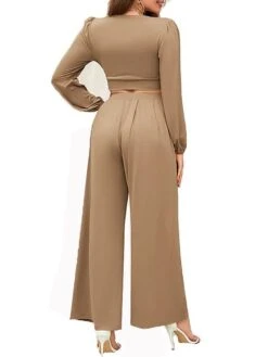 Women's Loungewear Sets Pure Color Fashion Comfort Soft Home Daily Bed Polyester Breathable Plunging Neck Long Sleeve Pullover Pant Elastic Waist Fall Winter Black White -Ladies Pajamas Store fjoeof1694072395323