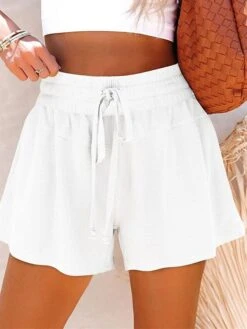 Women's Loungewear Pants Lounge Pants Pure Color Simple Casual Comfort Home Daily Vacation Polyester Breathable Pocket Elastic Waist Summer Spring Black White