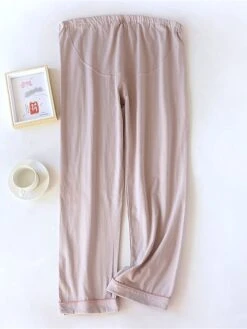 Women's Pajamas Pants Pure Color Simple Casual Comfort Home Daily Bed Cotton Breathable Pant Elastic Waist Fall Winter Pine Green - Loose Feet Honey Pink - Loose Feet -Ladies Pajamas Store frhatc1695798631046