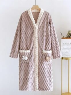 Women's Pajamas Bathrobe Animal Simple Plush Casual Home Bed Wedding Party Flannel Warm Breathable V Wire Long Sleeve Button Pocket Fall Winter Pink Purple 18 Women's Pajamas Bathrobe Animal Simple Plush Casual Home Bed Wedding Party Flannel Warm Breathable V Wire Long Sleeve Button Pocket Fall Winter Pink Purple -Ladies Pajamas Store fwedas1696837247228