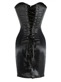 Women's Corsets Tummy Control Halloween Party & Evening Club Black Sexy Breathable Comfortable Hook & Eye Lace Up Push Up Tie Back Pure Color Fall Winter -Ladies Pajamas Store fxakqp1658227906167