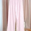 Women's Loungewear Pants Grid / Plaid Fashion Casual Soft Home Daily Bed Nylon Breathable Long Pant Pant Pocket Summer Fall Black Light Green -Ladies Pajamas Store fyrahn1689657126924