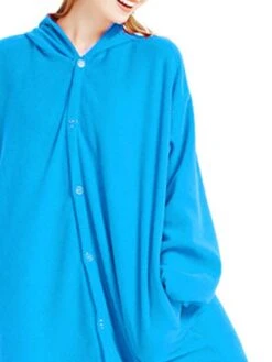 Women's Warm Onesies Pajama For Adult Jumpsuits Pure Color Warm Comfort Oversized Home Christmas DailyHoodie Long Sleeve Button Pocket Winter Fall Blue -Ladies Pajamas Store gfilid1667554744463