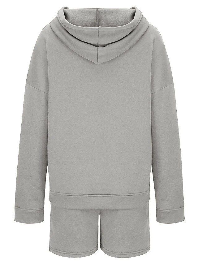 Women's Loungewear Sets Pure Color Sport Casual Comfort Home Street Daily Cotton Blend Breathable Hoodie Long Sleeve Hoodie Shorts Pocket Fall Winter Black Pink 19 Women's Loungewear Sets Pure Color Sport Casual Comfort Home Street Daily Cotton Blend Breathable Hoodie Long Sleeve Hoodie Shorts Pocket Fall Winter Black Pink - Image 17