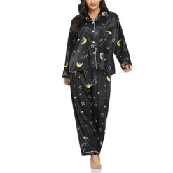 Women's Pajamas Sets Pjs 2 Pieces Flower Simple Hot Comfort Party Home Daily Satin Lapel Long Sleeve Shirt Pant Elastic Waist Fall Spring 6003 6020 -Ladies Pajamas Store ggxqin1665566656551
