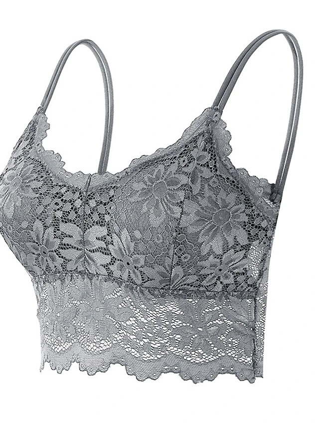 Women's Lace Bras Sheer Bras 3/4 Cup V Neck Push Up Lace Pure Color Pull-On Closure Date Valentine's Day Casual Daily Nylon Sexy 1PC White Black / Bras & Bralettes / 1 PC 7 Women's Lace Bras Sheer Bras 3/4 Cup V Neck Push Up Lace Pure Color Pull-On Closure Date Valentine's Day Casual Daily Nylon Sexy 1PC White Black / Bras & Bralettes / 1 PC - Image 5