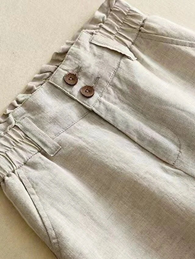 Women's Plus Size Loungewear Pants Pure Color Basic Casual Comfort Home Daily Vacation Cotton Breathable Pant Pocket Summer Spring Black White 9 Women's Plus Size Loungewear Pants Pure Color Basic Casual Comfort Home Daily Vacation Cotton Breathable Pant Pocket Summer Spring Black White - Image 7