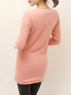 Women's Fleece Lounge Top Pure Color Warm Fashion Casual Home Street Daily Cotton Warm Crew Neck Long Sleeve Pullover Winter Denim Blue Melon Red -Ladies Pajamas Store gkvznq1693986229850