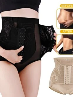 Women's Plus Size Shapewear Waist Trainer Body Shaper Flower Sport Casual Daily Going Out Polyester Breathable Summer Spring Black Khaki -Ladies Pajamas Store glhuzj1682259144324