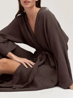 Women's Pajamas Bathrobe Robes Gown Pure Color Simple Casual Comfort Home Daily Bed Cotton Breathable V Wire Long Sleeve Pocket Summer Fall Orange Brown 24 Women's Pajamas Bathrobe Robes Gown Pure Color Simple Casual Comfort Home Daily Bed Cotton Breathable V Wire Long Sleeve Pocket Summer Fall Orange Brown -Ladies Pajamas Store glvxac1693206732392