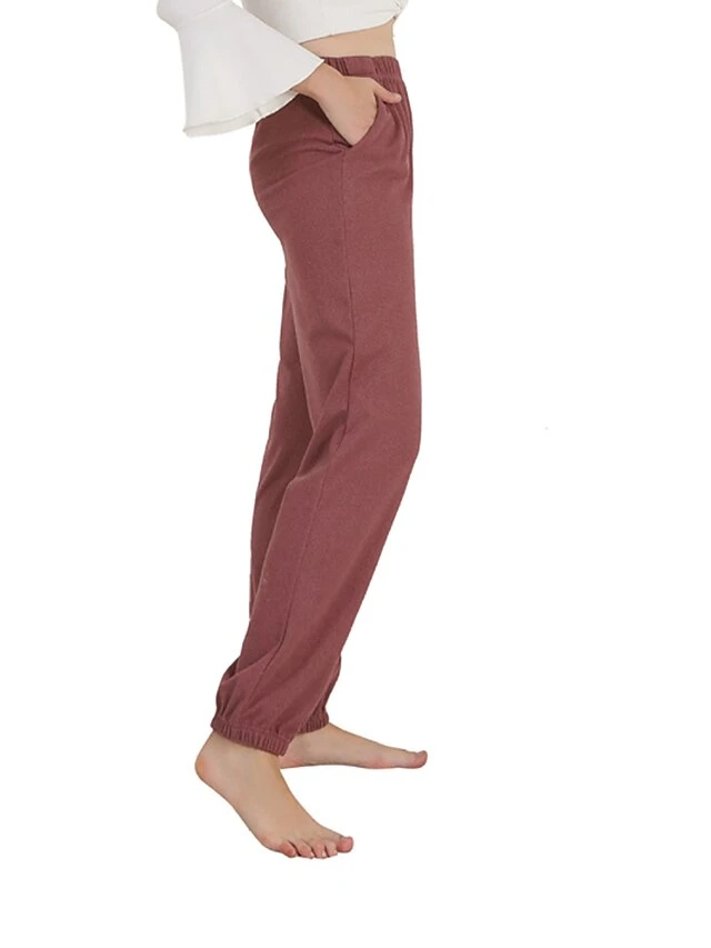 Women's Plus Size Loungewear Pants Pure Color Warm Fashion Casual Home Street Daily Cotton Warm Breathable Pant Pocket Elastic Waist Fall Winter Smoke Gray Pomegranate Red 4 Women's Plus Size Loungewear Pants Pure Color Warm Fashion Casual Home Street Daily Cotton Warm Breathable Pant Pocket Elastic Waist Fall Winter Smoke Gray Pomegranate Red - Image 2