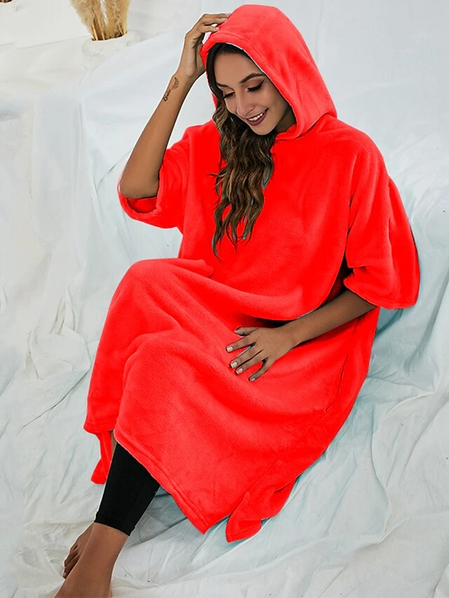 Women's Robes Gown Pure Color Comfort Home Polyester Comfort Hoodie Short Sleeve Pullover Pocket Hoodie Summer Black Light Green 13 Women's Robes Gown Pure Color Comfort Home Polyester Comfort Hoodie Short Sleeve Pullover Pocket Hoodie Summer Black Light Green - Image 11