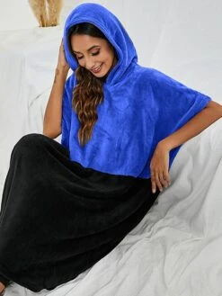 Women's Robes Gown Pure Color Comfort Home Polyester Comfort Short Sleeve Pullover Pocket Hoodie Summer Red Blue -Ladies Pajamas Store gzbczm1690446021585