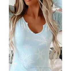 Women's Xmas Onesie Pajama Letter Elk Casual Comfort Soft ChristmasBreathable V Wire Long Sleeve Fall Winter -Ladies Pajamas Store hdgrlx1695281827018