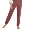 Women's Plus Size Loungewear Pants Pure Color Warm Fashion Casual Home Street Daily Cotton Warm Breathable Pant Pocket Elastic Waist Fall Winter Smoke Gray Pomegranate Red