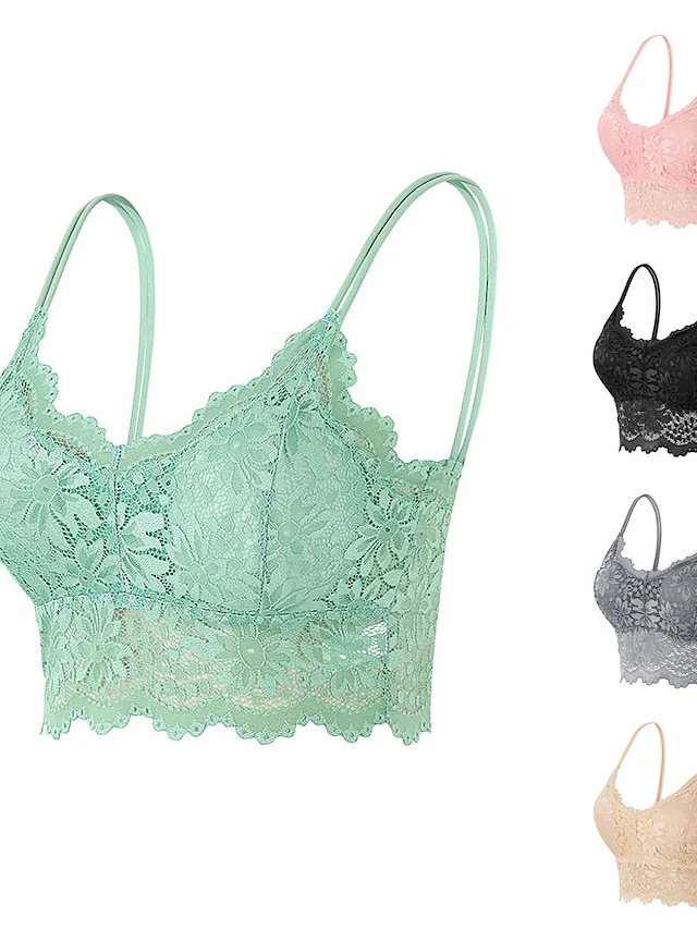 Women's Lace Bras Sheer Bras 3/4 Cup V Neck Push Up Lace Pure Color Pull-On Closure Date Valentine's Day Casual Daily Nylon Sexy 1PC White Black / Bras & Bralettes / 1 PC 3 Women's Lace Bras Sheer Bras 3/4 Cup V Neck Push Up Lace Pure Color Pull-On Closure Date Valentine's Day Casual Daily Nylon Sexy 1PC White Black / Bras & Bralettes / 1 PC