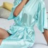 Women's Pajamas Robe Bathrobe Robes Gown Pure Color Casual Comfort Soft Home Daily Bed Satin Breathable V Wire Half Sleeve Summer Fall Black White 1 Women's Pajamas Robe Bathrobe Robes Gown Pure Color Casual Comfort Soft Home Daily Bed Satin Breathable V Wire Half Sleeve Summer Fall Black White -Ladies Pajamas Store homfct1689687108097