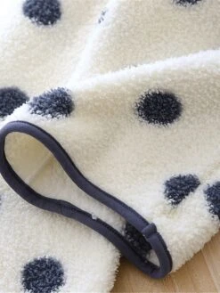 Women's Loungewear Sets Dot Fashion Comfort Soft Home Daily Bed Flannel Warm Breathable Crew Neck Long Sleeve Shirt Pant Button Pocket Fall Winter Black White -Ladies Pajamas Store hpbcet1692927382981