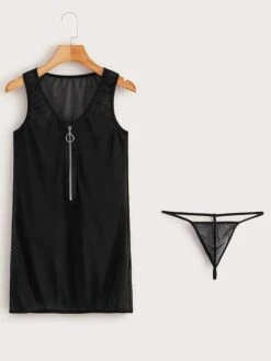 Ladies Sexy Mesh Temptation Wild Passion Zipper Shirt -Ladies Pajamas Store hqrcrk1660791830051