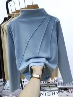 Women's Loungewear Top Pure Color Fashion Comfort Street Date Airport Polyester Warm High Neck Long Sleeve Fall Winter Black Yellow -Ladies Pajamas Store hscyld1691566001970