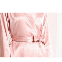 Women's Pajamas Bathrobe Robes Gown Nighty 1 PCS Pure Color Simple Retro Comfort Xmas Party Home Christmas Satin Gift V Wire Long Sleeve Basic Belt Included Summer Spring Navy Lotus Root Starch -Ladies Pajamas Store hshdga1626850985914