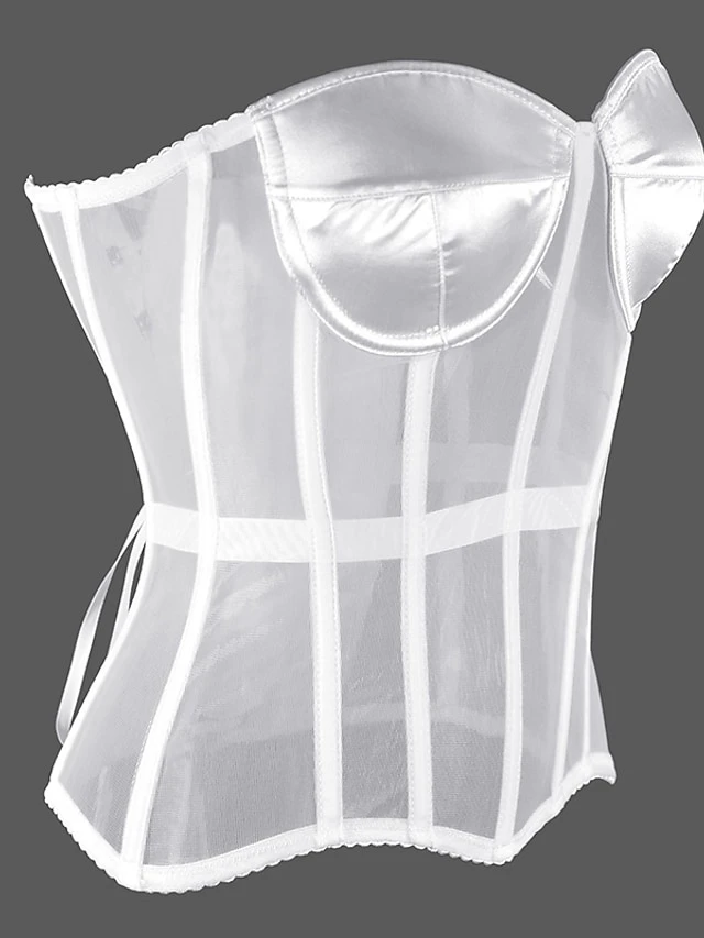 Corset Women's Corset Tops Wedding Party Party & Evening Plus Size White Overbust Corset Lace Up Tummy Control Push Up Pure Color All Seasons 10 Corset Women's Corset Tops Wedding Party Party & Evening Plus Size White Overbust Corset Lace Up Tummy Control Push Up Pure Color All Seasons - Image 8