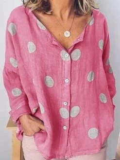 Women's Loungewear Top Geometic Casual Comfort Soft Street Daily Vacation Linen Breathable V Wire Long Sleeve Shirt Button Summer Spring Pink Blue 8 Women's Loungewear Top Geometic Casual Comfort Soft Street Daily Vacation Linen Breathable V Wire Long Sleeve Shirt Button Summer Spring Pink Blue -Ladies Pajamas Store hylgom1683534037346