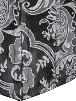 Women's Body Shaper Flower Fashion Corsets Gothic Party Halloween Going Out Polyester Breathable Straps Sleeveless Backless Summer Spring Silver Blue -Ladies Pajamas Store icoapu1693295684479